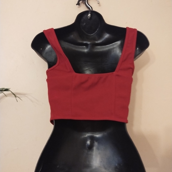 Shein women's red pullover crop top corset w/boning size small - Picture 2 of 10
